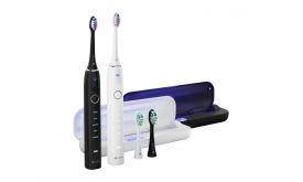 Truelife 8596687100901 SonicBrush Clean70 Duo UV elektromos fogkefe 2db, fekete-fehér (8596690000000)